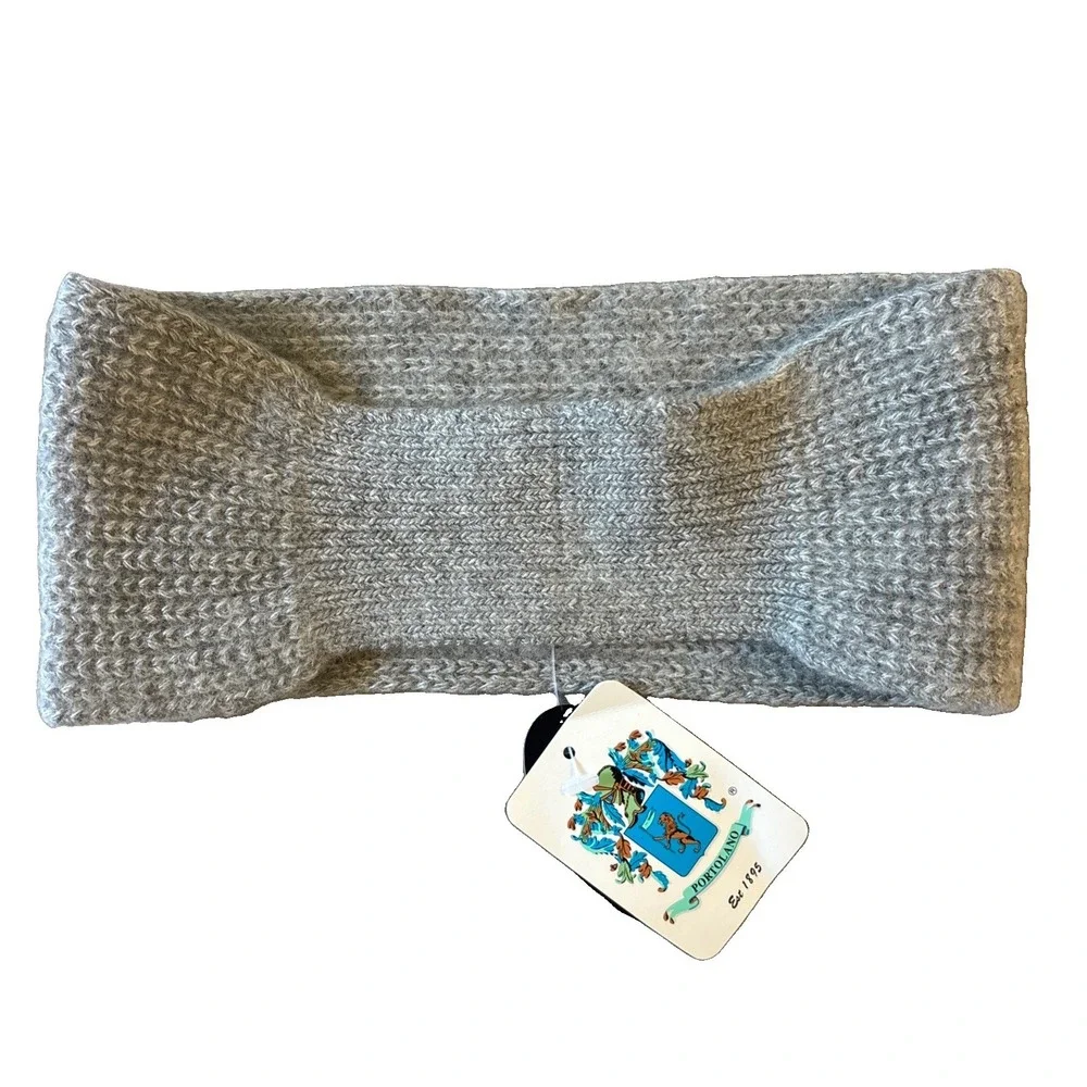 Portolano 100% Cashmere Headband Ear Warmer Women's Grey